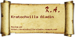Kratochvilla Aladin névjegykártya